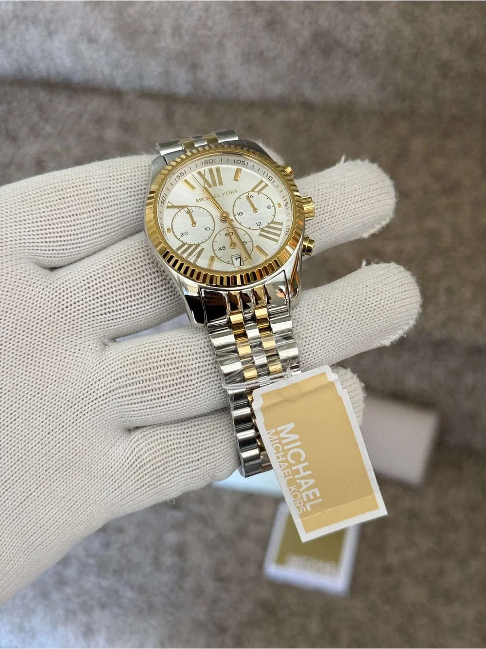 Michael Kors women’s  Two-Tone Gold and Silver Stainless Steel Chronograph